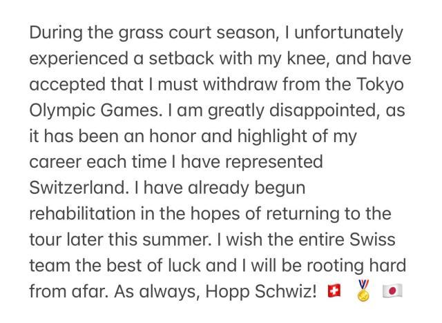 GGPoker中文版-因膝伤退出东京奥运会 费德勒“金满贯”彻底梦碎?